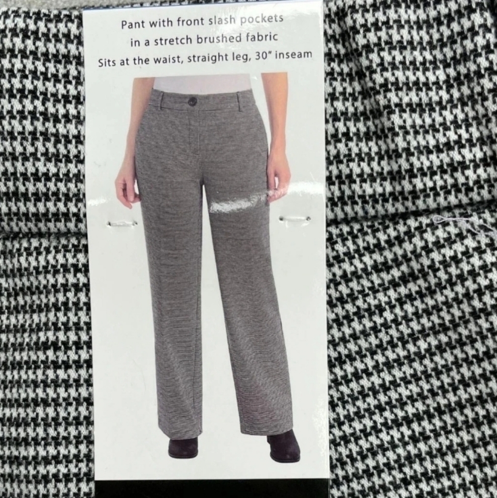 Hilary Radley Women's Front Slash Pockets Stretch Brushed Pants, New - Picture 8 of 8